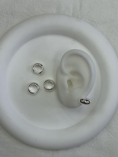 416C1 Argollitas de acero blanco x12 - comprar online