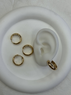 416B4 Argollitas de acero dorado x12 - comprar online