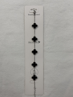 Pulsera trebol acero