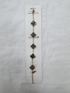 Pulsera trébol acero dorado - comprar online