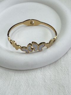 Esclava acero dorado