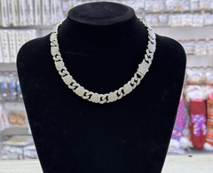 DJ 104 Collar cubana plateado - comprar online
