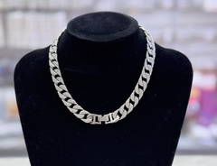 DJ 105 Collar cubana plateado - comprar online