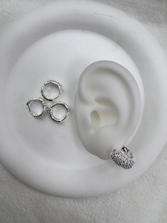 440C argollas con strass x12 acero blanco - comprar online