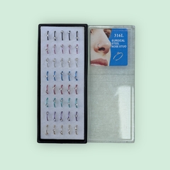 piercing argollita con piedra *40 acero - comprar online