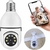 Câmera de vigilância WiFi Bulb E27, visão noturna colorida, rotação de 360