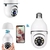 Câmera de vigilância WiFi Bulb E27, visão noturna colorida, rotação de 360