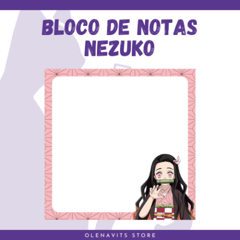Bloquinho de Notas - Nezuko | Bloco de Notas Folhas Destacáveis Demon Slayer