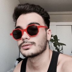 ÓCULOS OCTAGONAL VERMELHO - comprar online