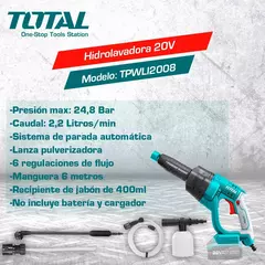 Hidrolavadora Inalámbrica Portatil 20v Total Tpwli2008 en internet
