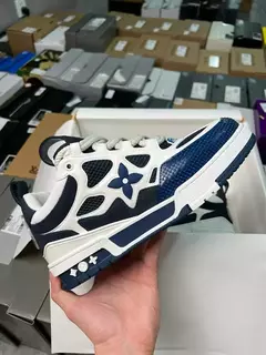 Louis Vuitton Skate Bico Arredondado Azul-Branco