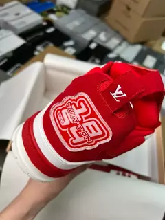 Louis Vuitton Skate Bico Arredondado Vermelho-Branco