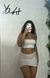 conjunto saia e top faixa brilhoso