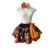 Saia Junina 2 Babados Floral Laranja e Tiara Adulto - comprar online