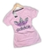 Blusa Camiseta Tshirt Baby Look Feminina Rosa Detalhes