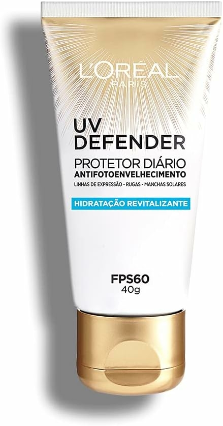 Protetor Solar L'Oréal Facial FPS60 UV Defender Hidratação 40g