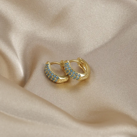 Mini argollas turquesa