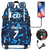 Bolsa com carregamento USB Football Star Backpack para crianças, CR7 Schoolbag, Travel No