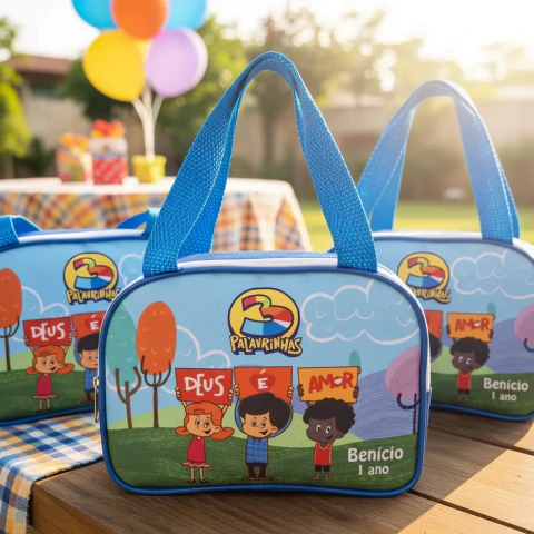 Bolsinha Maletinha personalizada 3 palavrinhas