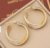 Arracadas triple aro grabado oro/plata