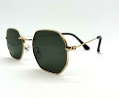 Óculos de Sol Orlando Octogonal - Verde com Dourado 7616590