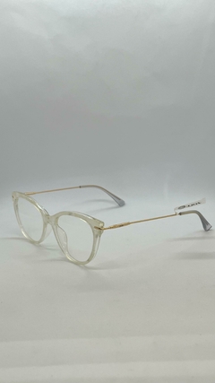 Armação óculos de grau - Lion Enzi - Dourado/Branco 33818390
