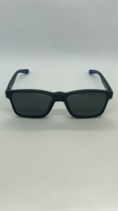 Armação Óculos de Grau Clipon - Lion Rulfo preto Detalhe Azul - 00054819990