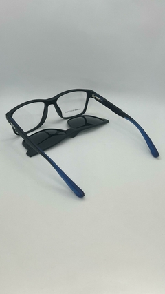 Armação Óculos de Grau Clipon - Lion Rulfo preto Detalhe Azul - 00054819990 - comprar online