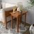 Mesa Lateral Ripada 50cm x 35cm Madeira Rústica - Castanho - comprar online