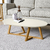 Mesa de Centro Oval para Sala Classic Pés em Madeira Maciça Pinus - Off White - loja online