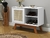 Aparador Buffet Balcão Baixo Porta em Rattan - Branco na internet