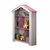Estante Infantil Casinha Magia com 2 Prateleiras e 4 Nichos - Branca/Rosa
