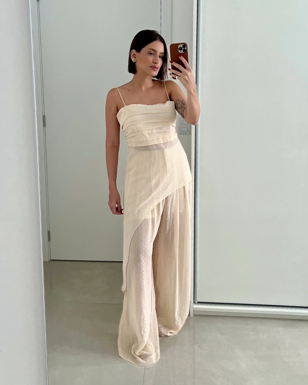 Conjunto no chiffon texturizado