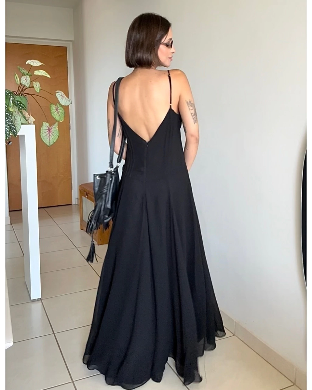 Vestido chiffon longo