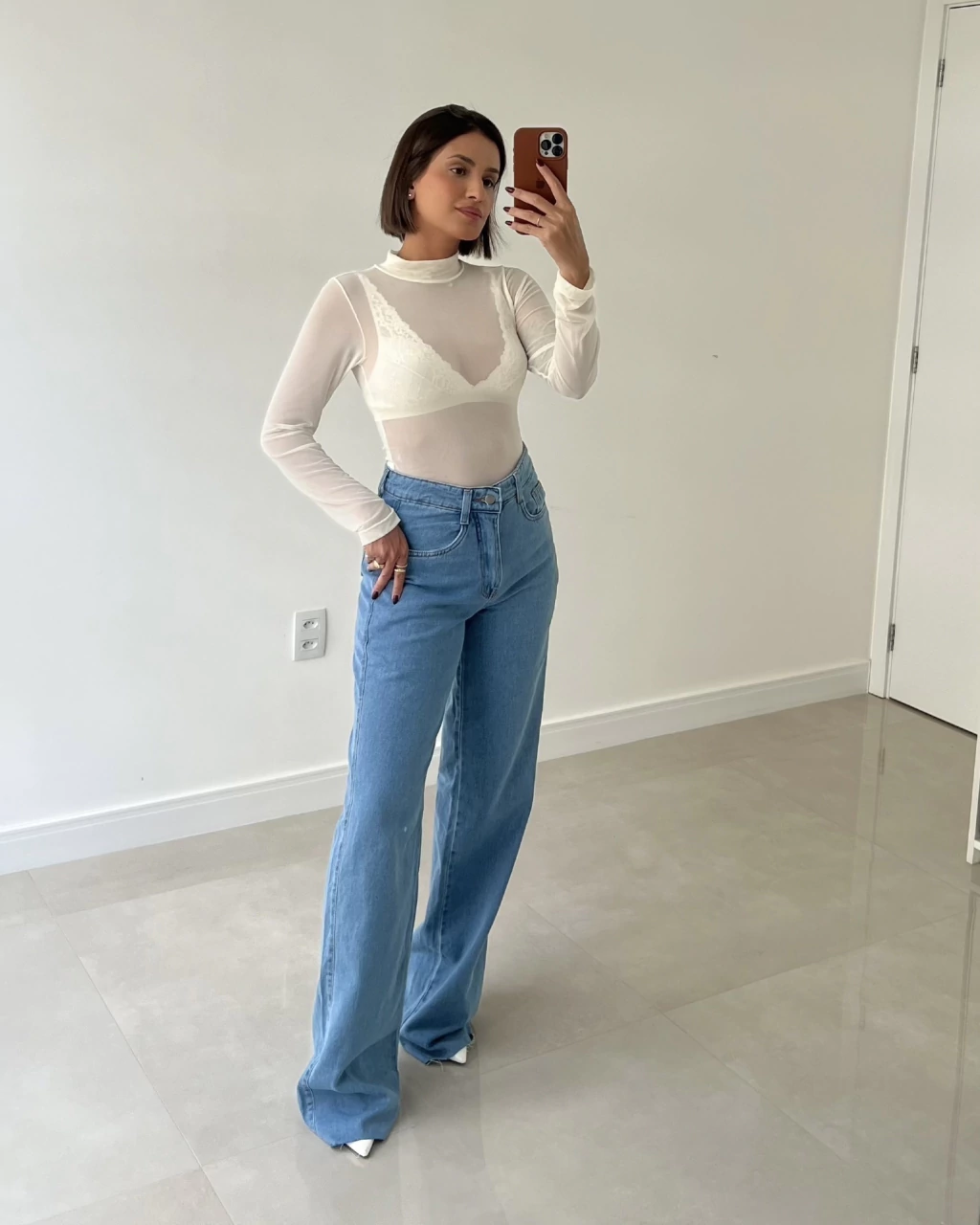 Calça jeans lavagem média