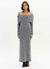 Vestido Midi De Tricot Ombro a Ombro