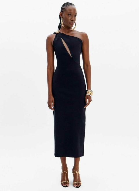 Vestido Super Midi Ombro único Com Recortes - comprar online