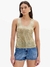 Blusa Regata Com Aplicação e Transparência