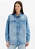 Camisa Jeans Alongada Com Laços na internet