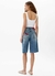 Bermuda Jeans Cintura Alta Bordado Hello Kitty - comprar online