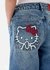 Bermuda Jeans Cintura Alta Bordado Hello Kitty na internet