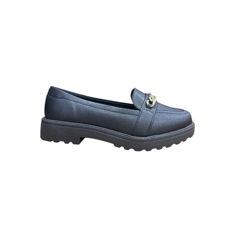 MOCASSIM MODARE PRETO E OURO CLARO NAPA FLOATHER NATURE
