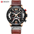 Relógio original Curren masculino, casual, luxo, militar, couro - comprar online