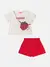 Conjunto Infantil Menina Vermelho Preppy com Estampa de Bolsinha Tricot Fake Momi - comprar online