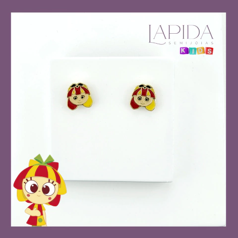 BRINCO EMILIA DOURADO RESINADO BANHADO EM OURO 18K