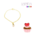 PULSEIRA PINGENTE CUPCAKE RESINADA BANHADA EM OURO 18K - comprar online