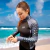 Remera UV 50 Rash guards Lycra Extra Life Tiburón ballena negro en internet