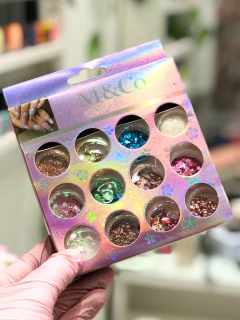 Mix deco glitter 12pcs