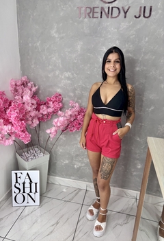Cropped alfaiataria com brilho