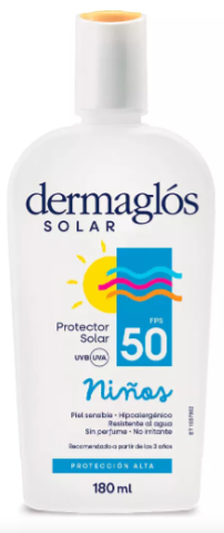 Protector Solar DERMAGLÓS Niños FPS 50 180g.